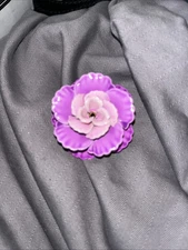 1960s Rosy Enamel Carnation Rose Pin Jewelry