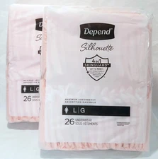 Depend Silhouette 52ct Women’s Incontinence & Postpartum Underwear Blush Large