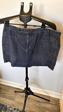 Gap Women  s Solid Blue Denim Cotton Mini Skirt Short Pockets Zip Size 14