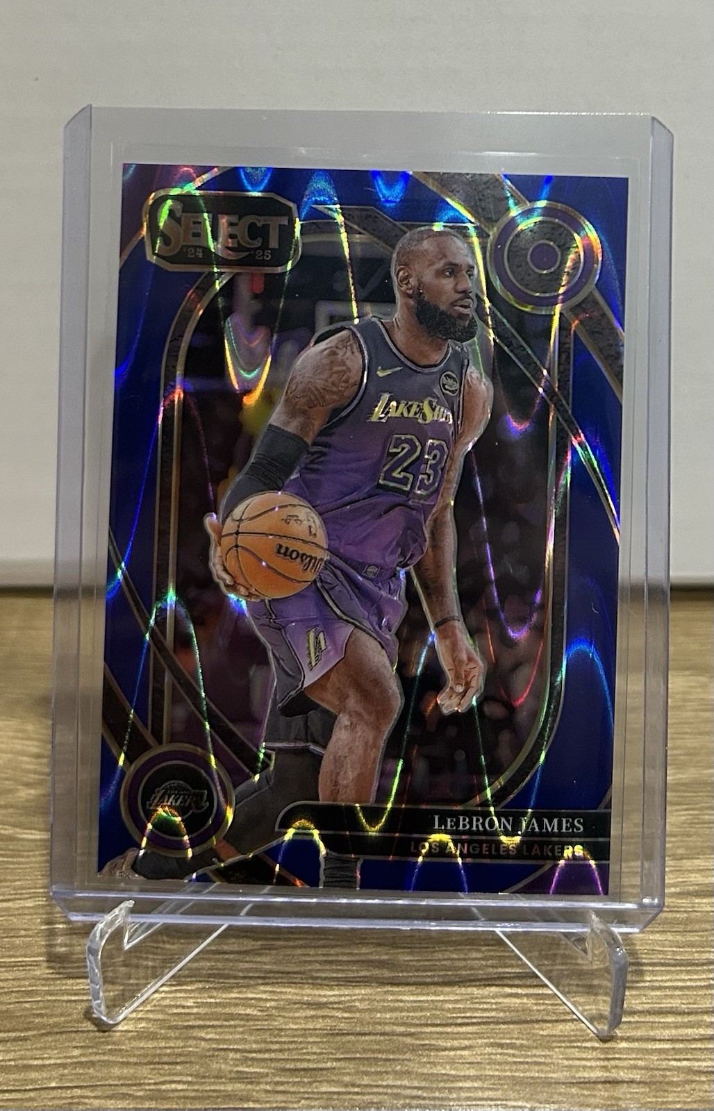 Panini 2024-25 Select Blue Tectonic Prizm LeBron James #241 29/99 Lakers
