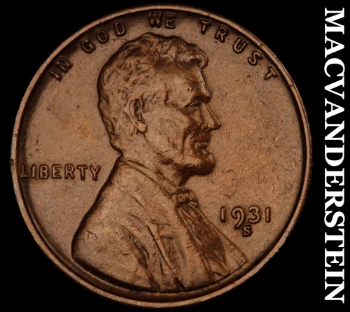 1931-S Lincoln Wheat Cent- Extra Fine+ Key Date No Reserve #i8907