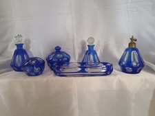 Set da toilette in vetro Art-Decò anni 20/30