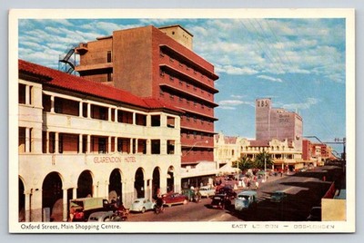 East London South Africa Oxford Street Clarendon Hotel Vintage Postcard