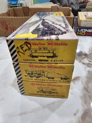 Vintage 1950s Hobbyline HO Scale Model Train Kits - Lot of 3 New In Box