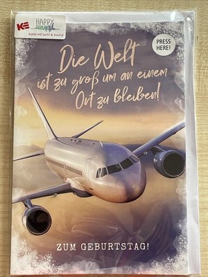Kurt Eulzer Man Frau Geburtstag Licht Musik Happy Sound Karten Fliegen Flugzeug