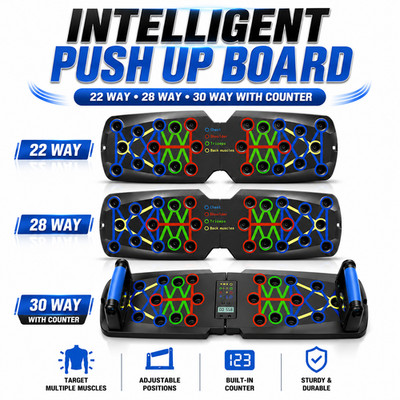 28 in 1 Foldable Push Up Board Plastic Non-Slip Handles 100KG Home Gym Workout