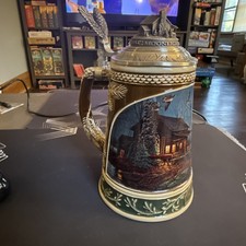 Terry Redlin 'Moonlight Retreat' Stoneware Beer Stein #300 The Hadley Collection