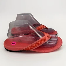 Vionic Tide Snake Print Coral Flip Flops Beach Comfort Colorful Thong Sandals 7