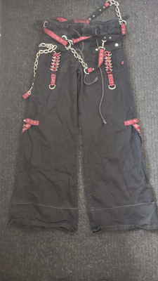 Tripp NYC Red/Black Pants Chains and Zippers Gothic Womans Size 5