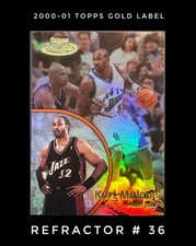 2000-01 Topps Gold Label Karl Malone #36 Flawless Condition Refractor Low Pop🔥