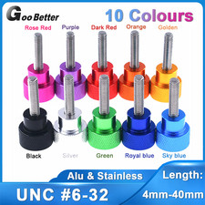 UNC 6-32 Knurled Thumb Screws Aluminum A2 Stainless Steel Hand Grip Knob Bolts