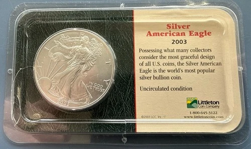 2003 Silver American Silver Eagle 1oz .999 Fine Silver-Littleton Coin Company
