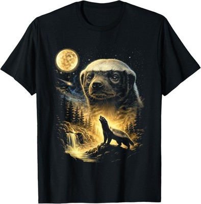 Honey Badger Howling to The Moon Meme Funny 90s Honey Badger  unisex T-Shirt