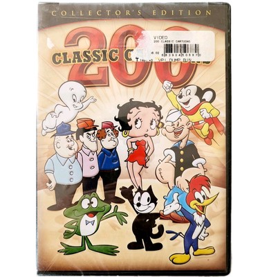 2008 DVD 200 Classic Vintage Cartoons SEALED New 4 Disc Set 21 Hours Run Time A7
