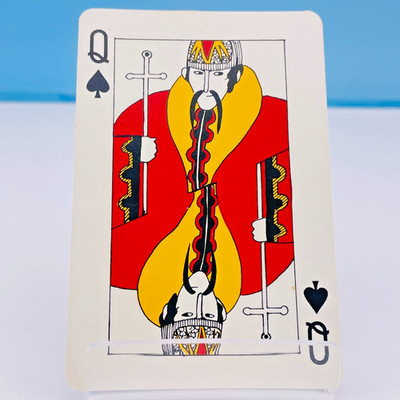 Vintage The Beatles Playing Card George Harrison Queen of Spades 1970 Japan Rare