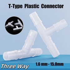 T-Piece Three Way Plastic Connector Pipe Tube Equal Tee Joint Fitting 1.6-15.8mm