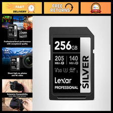 256GB SD Card, UHS-I C10 U3 V30, 4K Video, Up to 205MB/s, Ideal for Photography