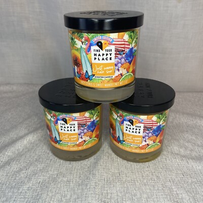 (Lot Of 3) Find Your Happy Place Scented Candle - Just Wanna Have Sun
