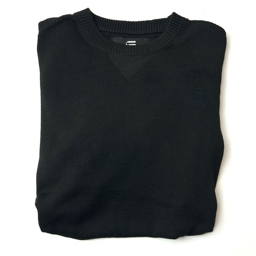 G Star Raw Mens sz S black knit Sweater Pullover Jumper preppy business Winter - Picture 13 of 13