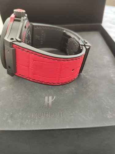 Hublot 48mm Big Bang Men's Black Ceramic Watch w/Red Rubber/Leather Strap 36/500 - Picture 13 of 22