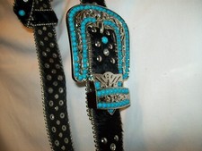 headstall bridle bling tack rhinestone Turquoise cross horse western pleasure