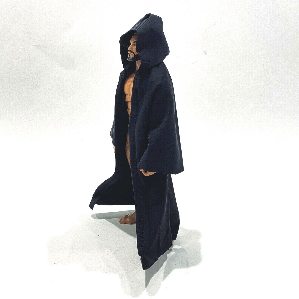1/12 Scale Black Wired Fabric Robe For 6" Star Wars Action Figures - Perfect For Custom Displays & Dioramas
