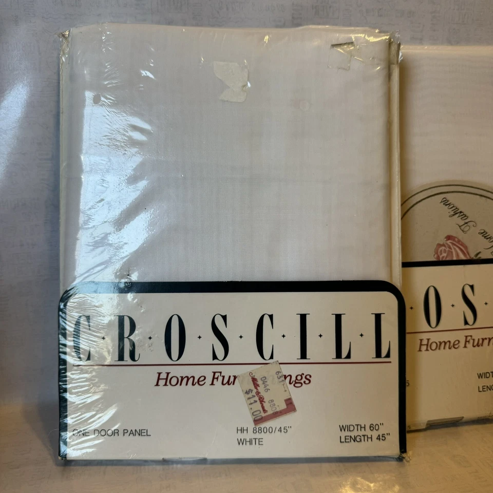 Lote De Colección De 2 Cortinas Panel De Puerta De Gasa Transparente Crosscill 60” X 45” Blanco # 8800 Foto 2 de 4