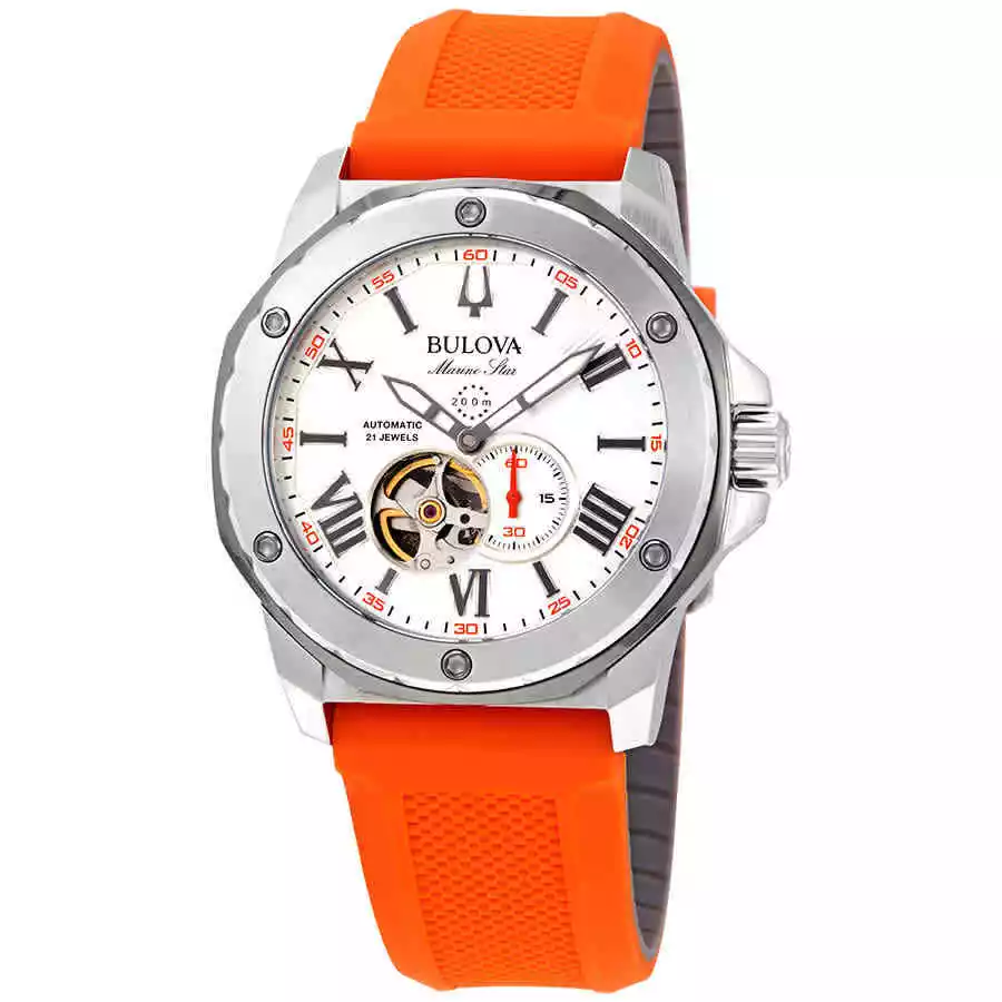 Bulova Marine Star Automatic Silver Dial Men s Watch 98A226