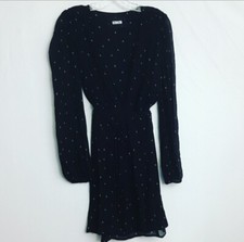 NWOT Reformation $198 Laughlin Moon Print Wrap Dress Size Small Black