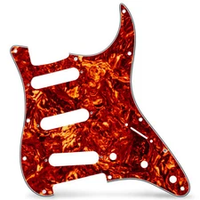 AxLabs Hardware Strat-style 11-Hole Blank Pickguard - Red Tortoise