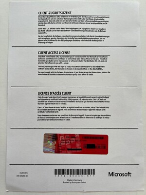 5 CAL USER (Benutzer) für Windows 2022 Server Standard Zusatzlizenzen Client NEU