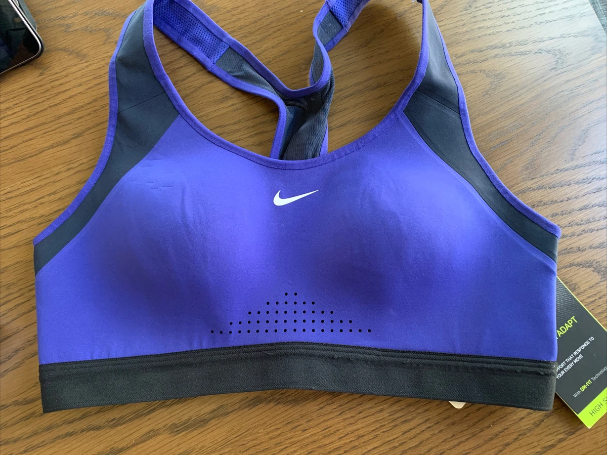 NWT Nike Women's Motion Adapt High Support Sports Bra Sz S Blue