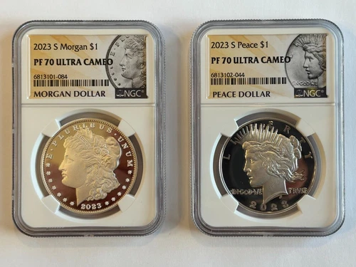 2023 S Morgan & Peace Silver Dollar $1 Proof Set NGC PF70 PF PR 70 Ultra Cameo