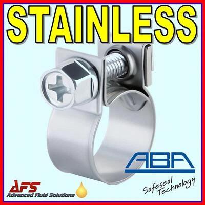 ABA W4 STAINLESS STEEL Mini Nut & Bolt Fuel Line Air Hose Clip Petrol Pipe Clamp