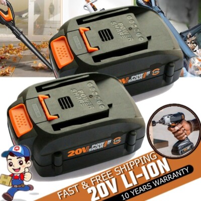 2pack For WORX 20V MAX Extend Lithium Battery 20 Volt WA3520 WA3525 WA3575 WG155