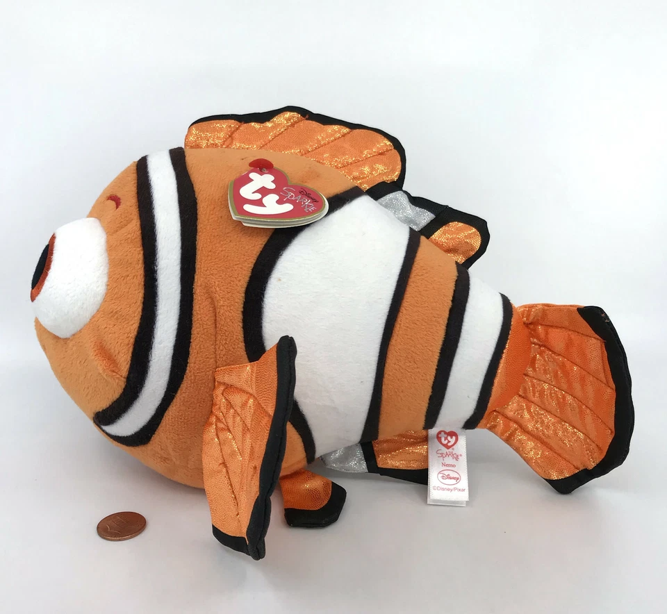 TY Beanie Buddies Nemo Finding Dory Fish Disney Sparkle NEW Plush 2017 9in med - Image 2 of 4