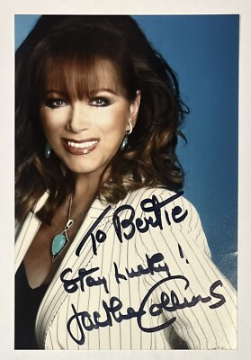 Jackie Collins Signed Autograph Promo Postcard