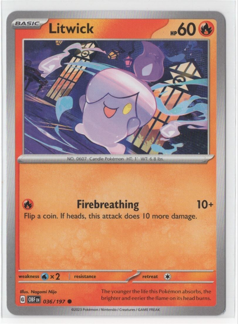 Pokemon Obsidian Flames 036/197 Litwick