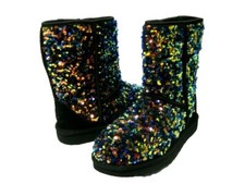 UGG CLASSIC SHORT STELLAR SEQUIN WOMEN BOOTS BLACK US 7 /UK 5 /EU 38 /JP 24