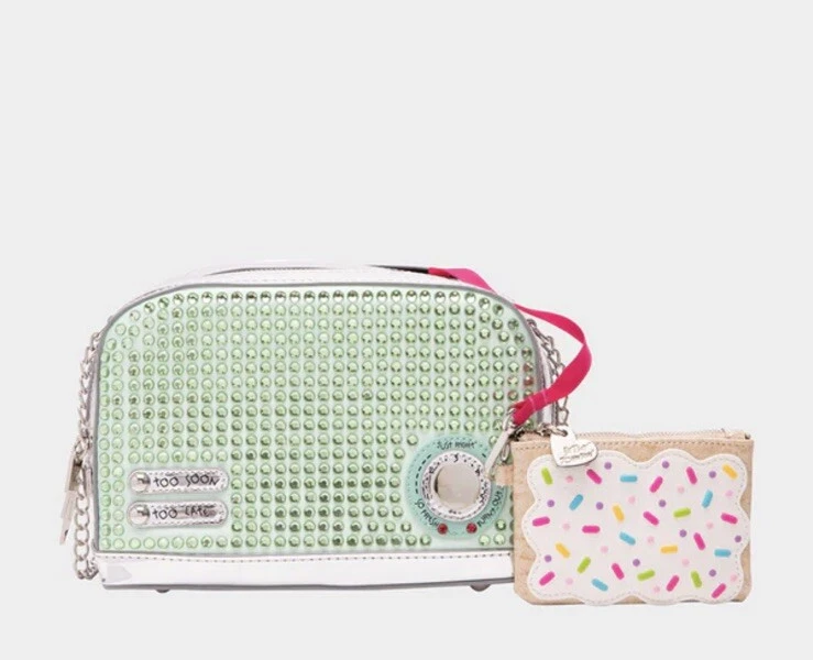 Bolso Bandolera Betsey Johnson Kitsch Get Toasted Nuevo VERDE DIFÍCIL DE ENCONTRAR Foto 3 de 4