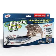 Flippity Fish Deluxe Motion Activated Interactive Cat Toy Rechargeable w/Catnip