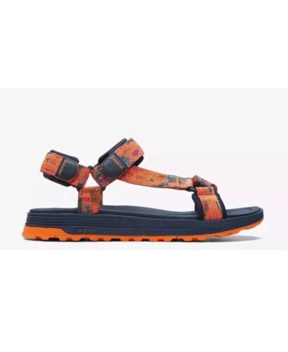 Clarks ATL Trek Sea Men's Orange Textile Adjustable Sandals Size 8 G EU 42 - Picture 2 of 6