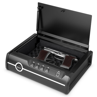 Costway Safety Gun Box Dual Firearm Safety Device w/ Biometric ...