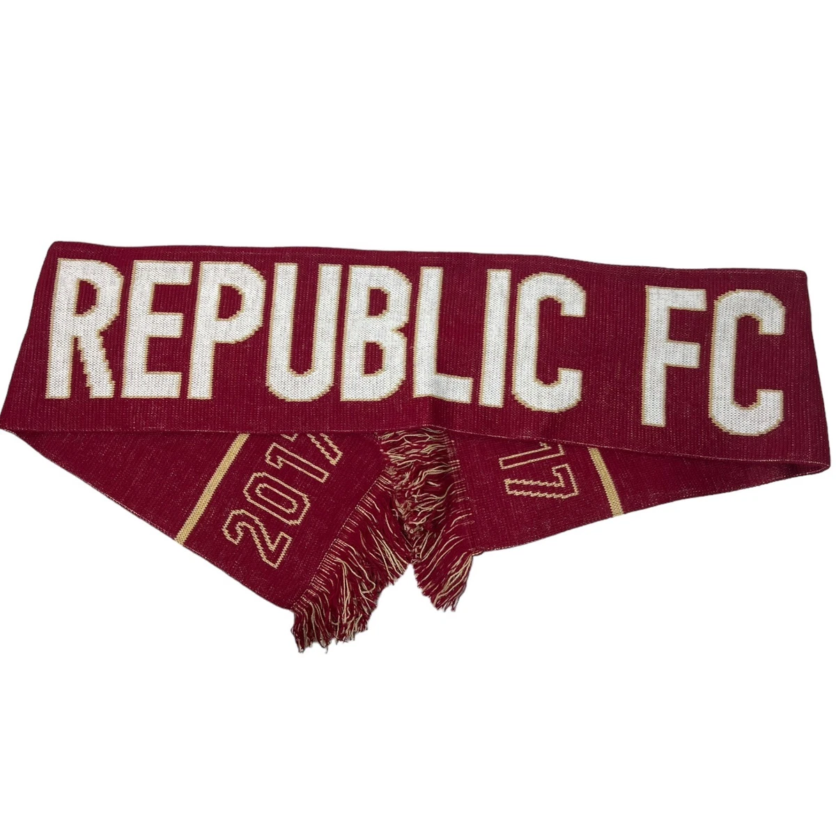 Ruffneck Scarves one size red gold fringe Sacramento Republic Soccer knit Scarf
