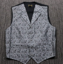 Scully 5 Button Waistcoat Vest Paisley Front Striped Buckle Back Classic Men's S