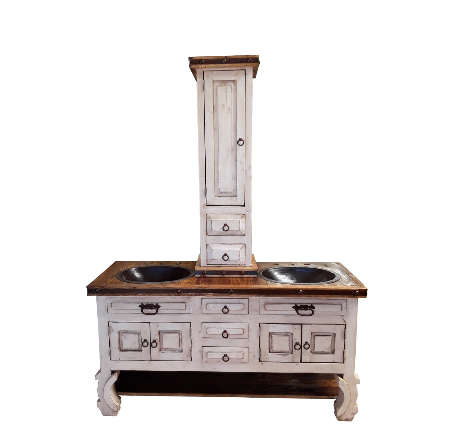 Don Pio Rustic White Washed Bathroom Vanity | eBay