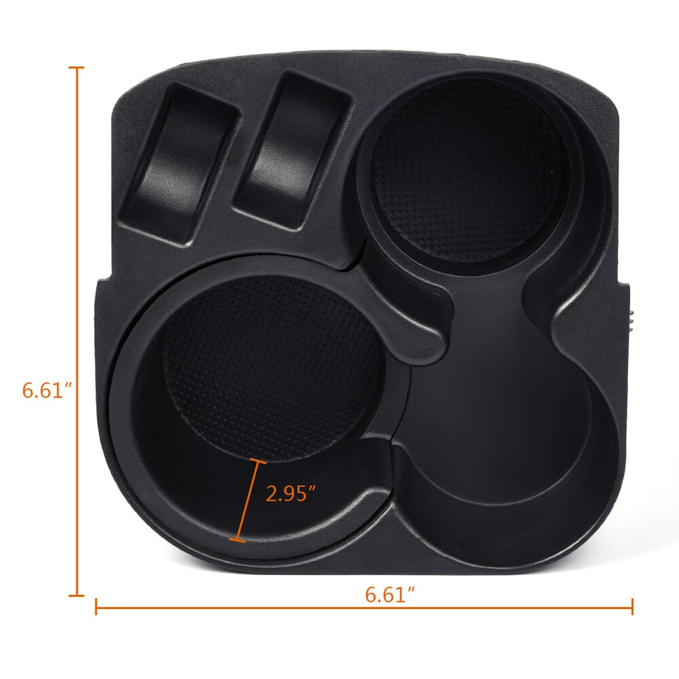 Fit For 2007-2012 Nissan Altima Black Center Console Cup Holder W Insert Drink - Image 2 of 4