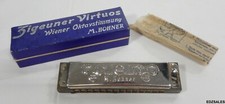 Vintage M Hohner Zigeunervituos Wiener Oktavstimmung German Harmonica w/Box
