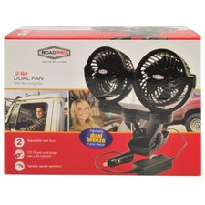 RoadPro RPSC8572 12-Volt Adjustable Dual Fans with Mounting Clip,Black BRAND NEW
