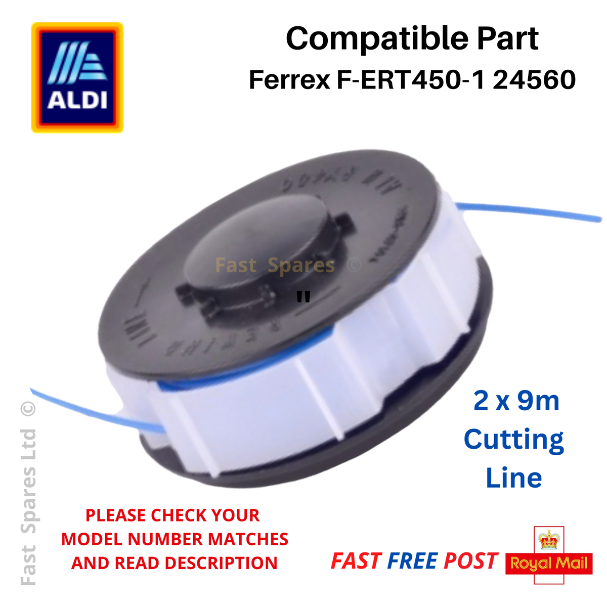 ALDI FERREX F-ERT450-1 24560 Grass Strimmer Trimmer Spool & Cover